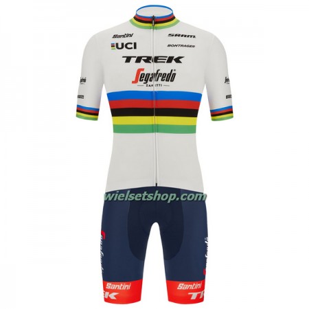 Fietskleding (Fietsshirt + Korte Koersbroek) 2022 Trek-Segafredo Wereld Kampioenschap - Veelkleurig Wit